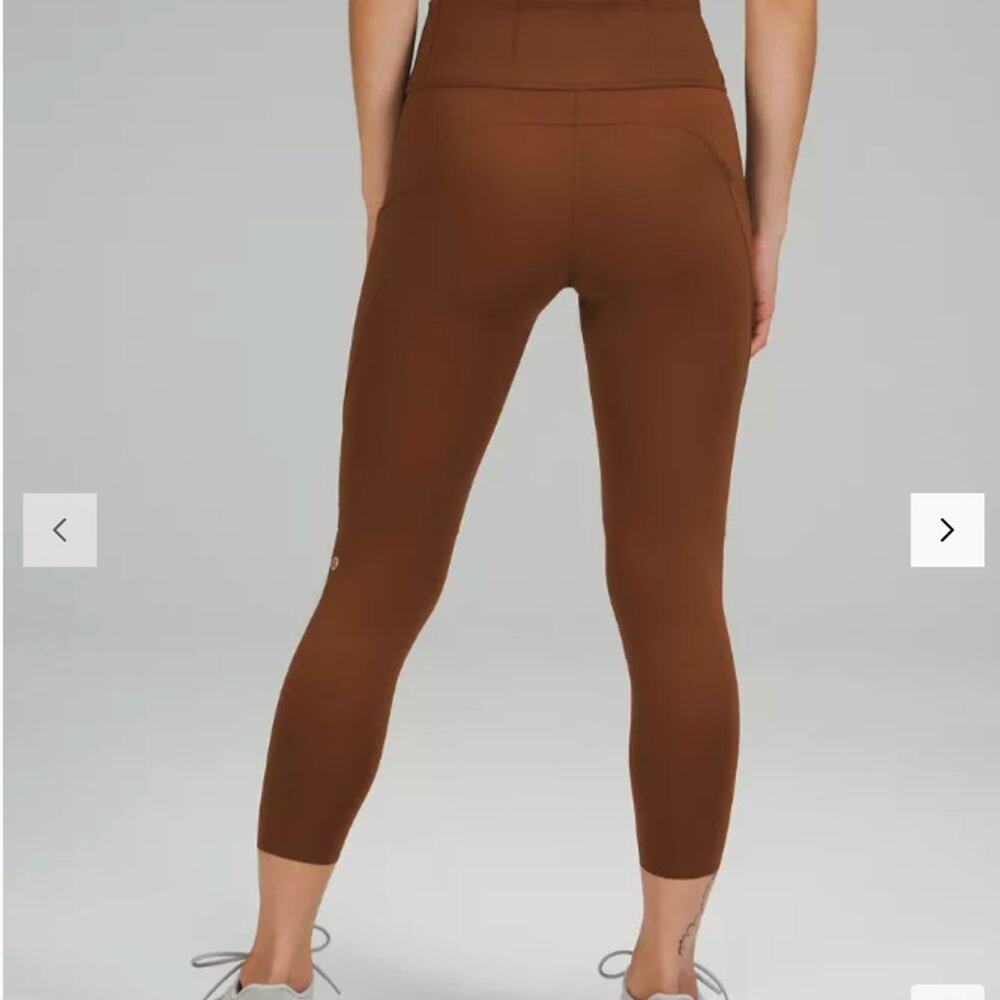 Lululemon Roasted Brown Fast & Free 24" Tight Asia Fit Size XS/US Size 0 - Picture 2 of 9